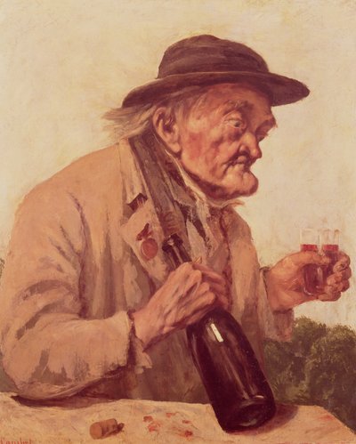 Vecchio con un bicchiere di vino da Gustave Courbet